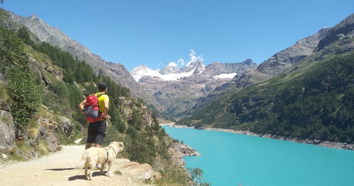 La diga e il lago smeraldo di Bionaz